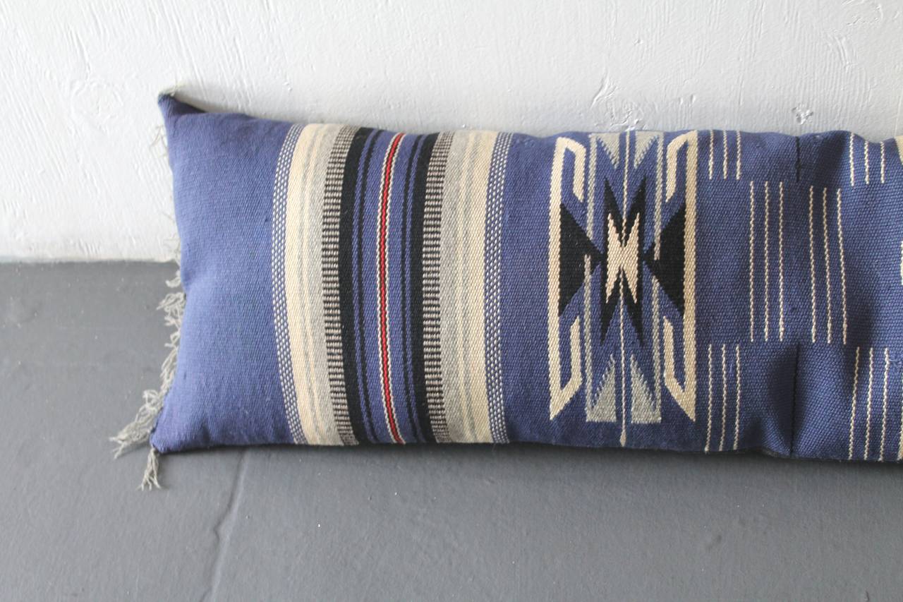Adirondack Monumental Mexican Indian Weaving Bolster Pillow with a Eagle Motif