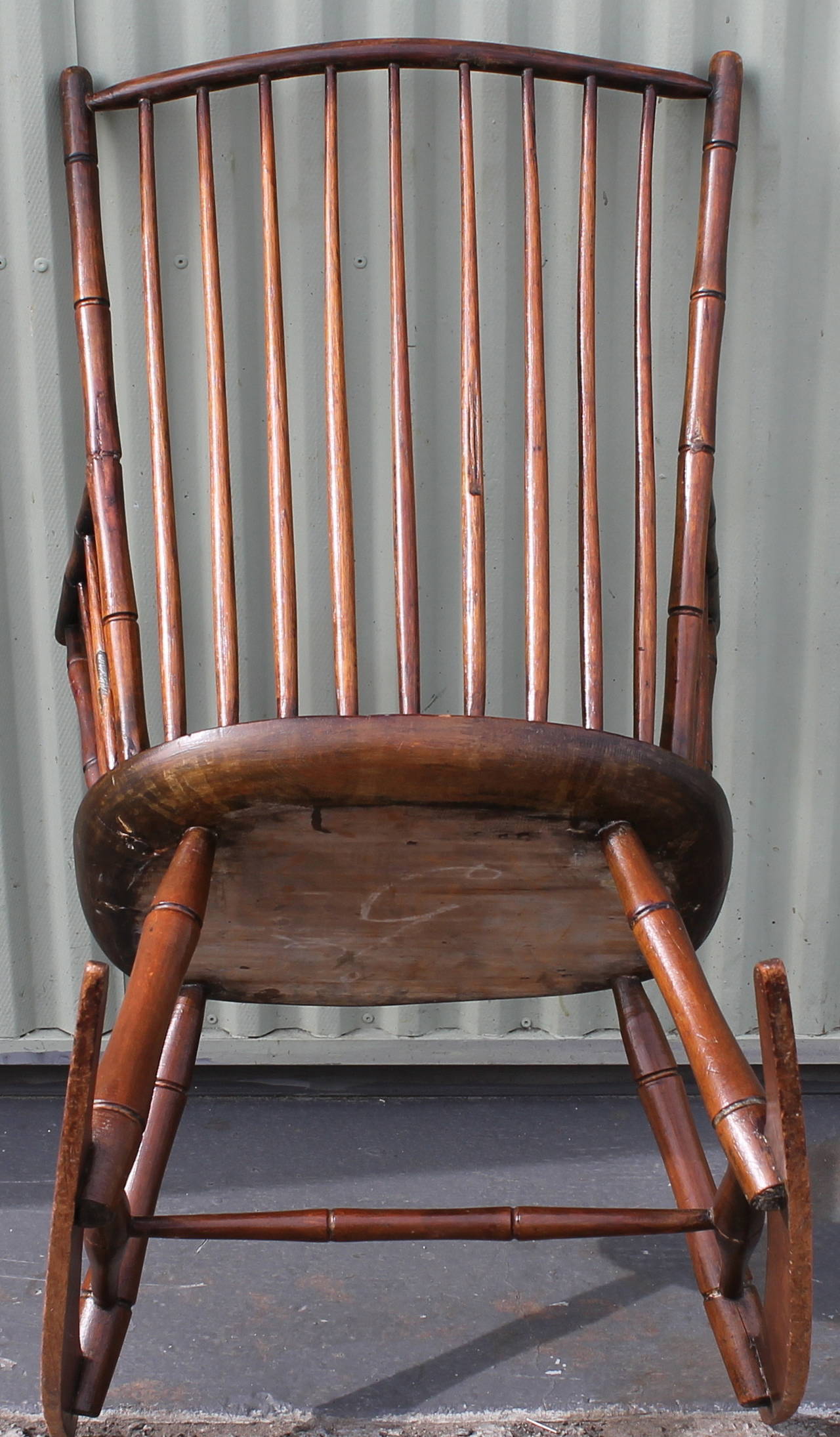 Wood 19th Century Windsor Rocking Chair from Pennsylvania