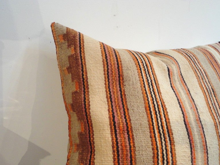American Large & Rare Navajo Indian Saddle Blanket Weaving Pillow