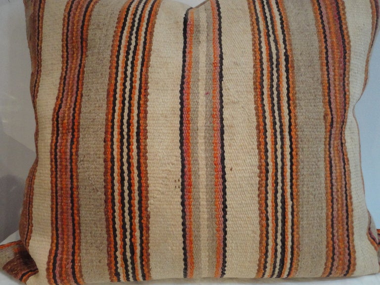 Large & Rare Navajo Indian Saddle Blanket Weaving Pillow In Excellent Condition In Los Angeles, CA