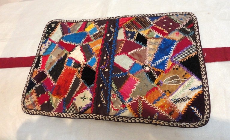 19th Century Rare and Early Mini Pieced Crazy Quilt Sewing Pocket at ...