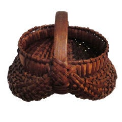 Vintage Rare 19th Century Miniature Buttocks Basket From Pennsylvania