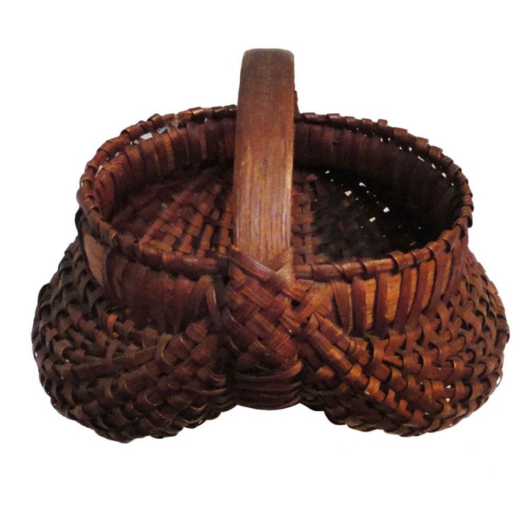 Rare 19th Century Miniature Buttocks Basket From Pennsylvania at 1stDibs