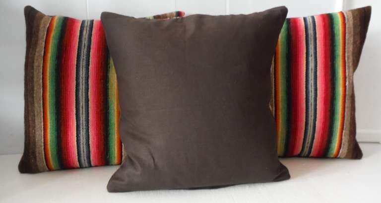 Mexican Serape Colorful Weaving Pillows In Excellent Condition In Los Angeles, CA