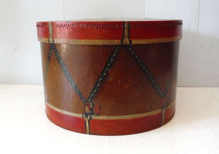 Original Early 20th Century Painted Patriotic Hat or Band Box 2