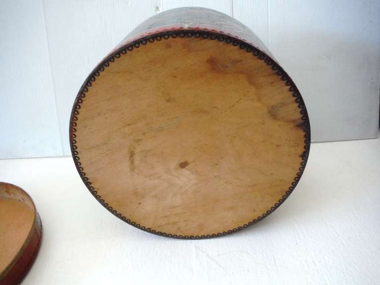 Original Early 20th Century Painted Patriotic Hat or Band Box 6