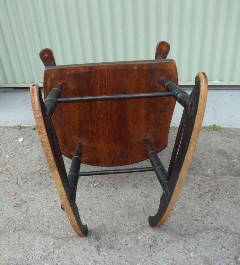 19th Century Original Stenciled Arrowback Rocking Chair 2