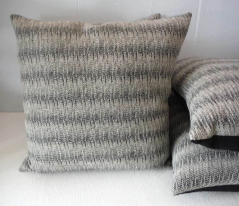 American Pair of Soft Wool Indian Weaving Pillows For Sale