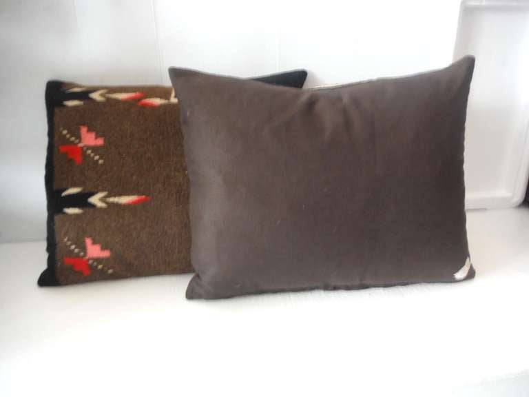 20th Century Pair of Early Mexican Indian Weaving Pillows For Sale