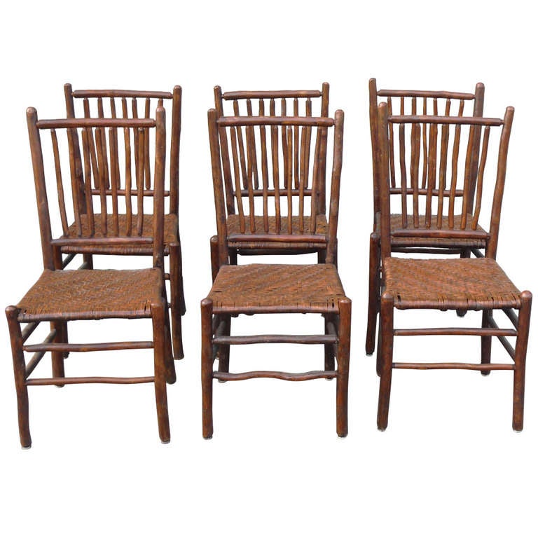 Fantastic Set of Six Signed Old Hickory Chairs at 1stDibs