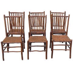 Fantastic Set of Six Signed Old Hickory Chairs
