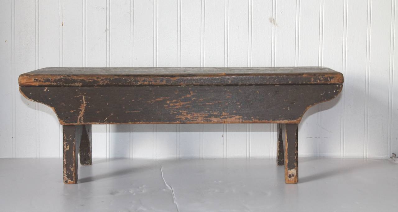 Adirondack 19th Century Early Original Brown Painted Bench