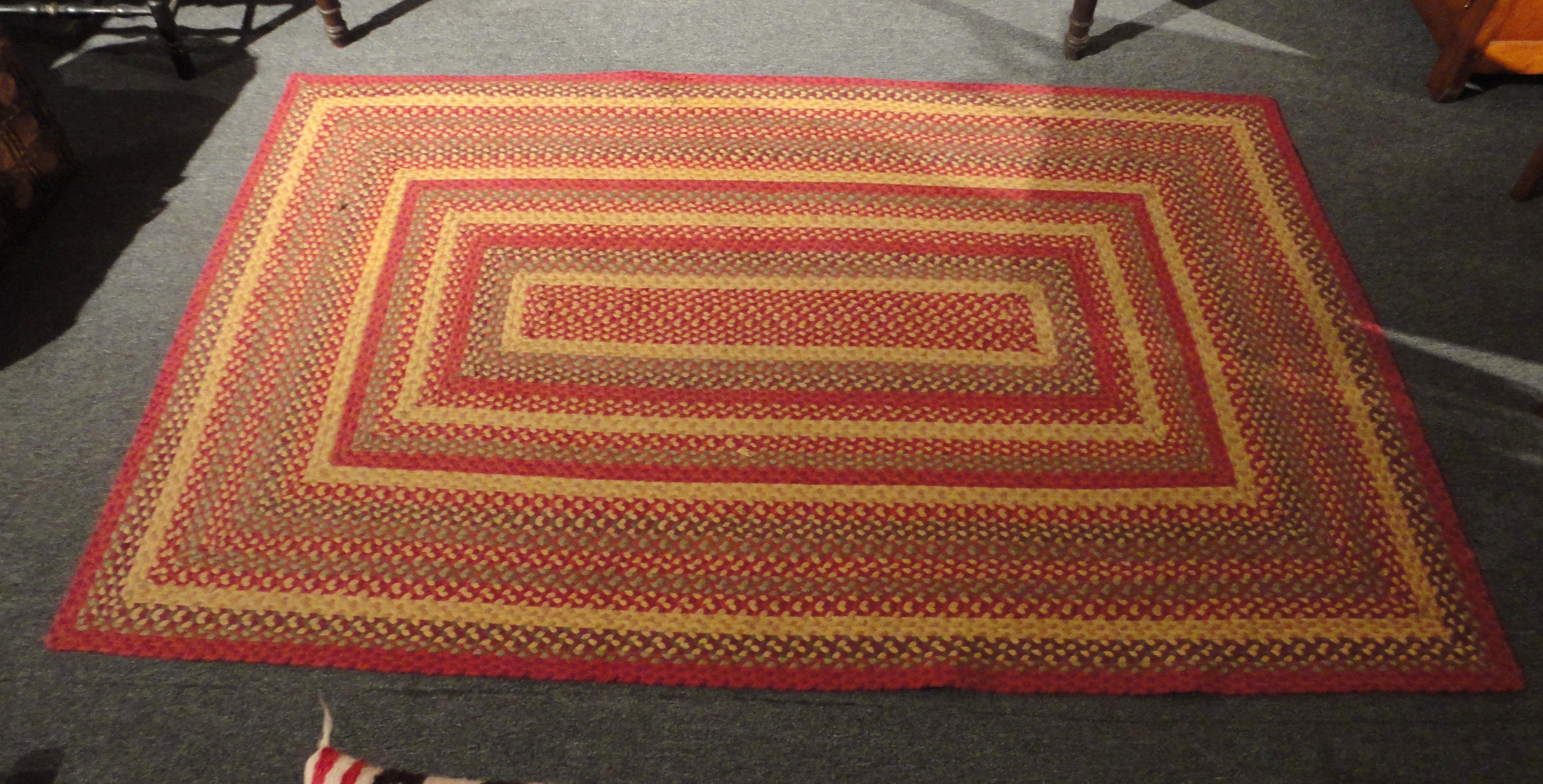 Fantastic Large Rectangular Braided Rug in Indian Sunset Colors