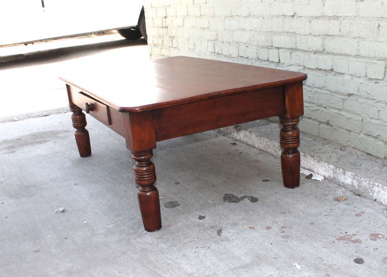 Early 19thc New England Pine Coffee Table W/ Drawer 1