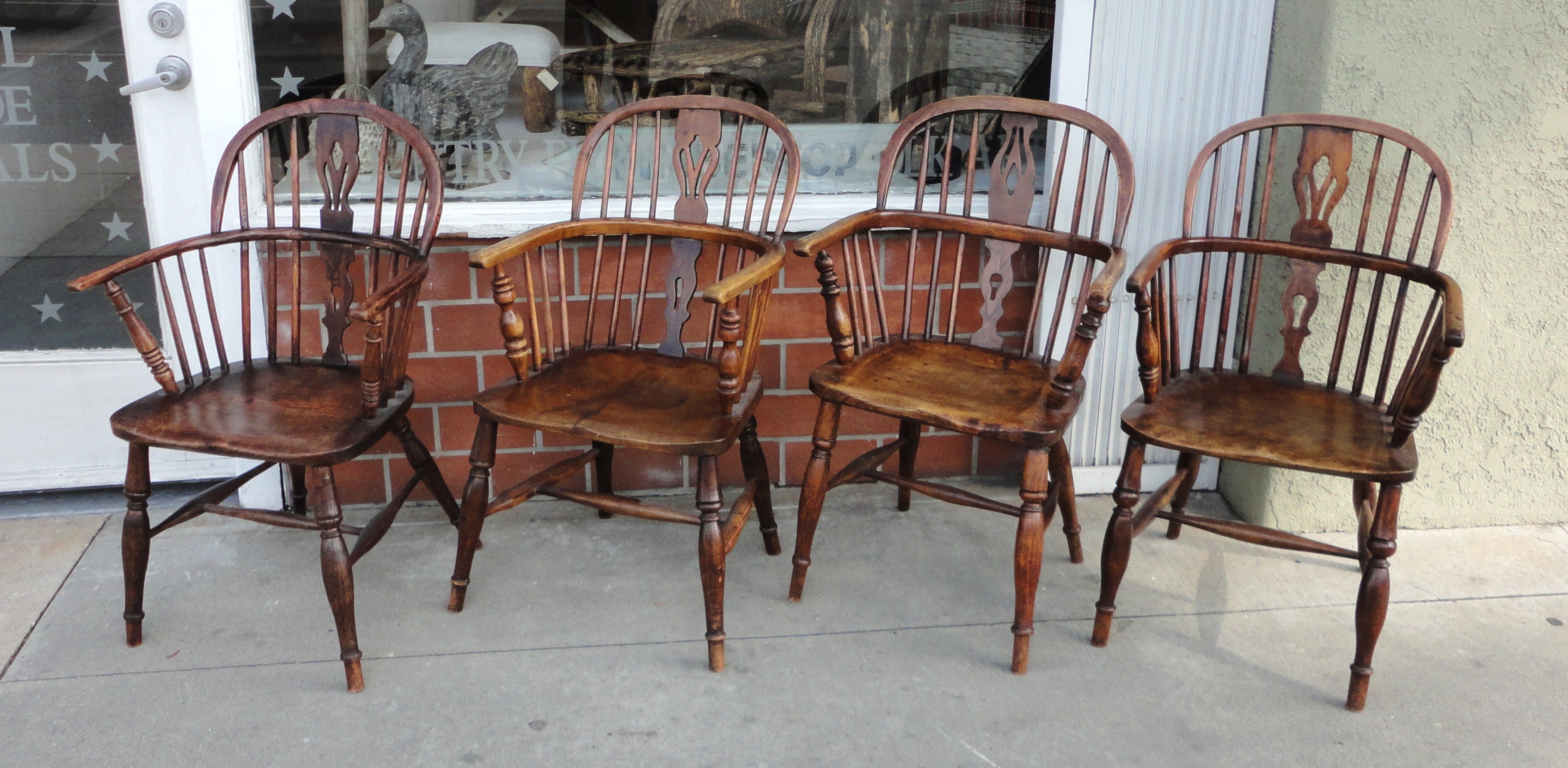 Set of Four Early 19thc English Windsor Chairs