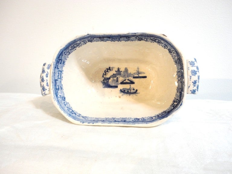 19th Century Early Spode England Blue Willow Tureen 3