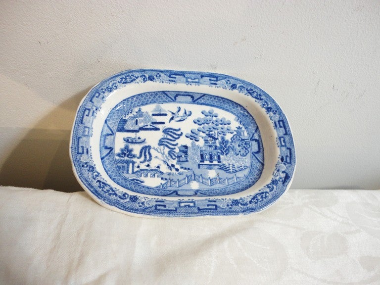 19th Century Early Spode England Blue Willow Tureen 4