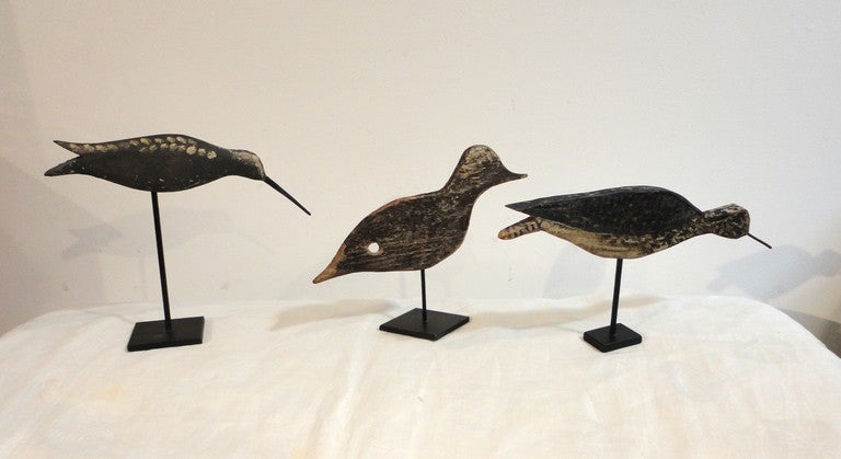 Fantastic Group of 3 Shorebirds in Original Painted Surface 4