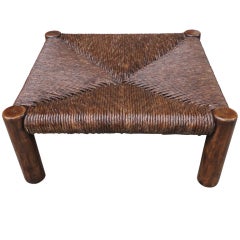 Monumental Hand Made Ottoman With Hand Woven Seat