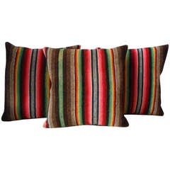 Vintage Mexican Serape Colorful Weaving Pillows