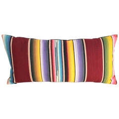 Mexican Colorful Serape Bolster Pillow 8
