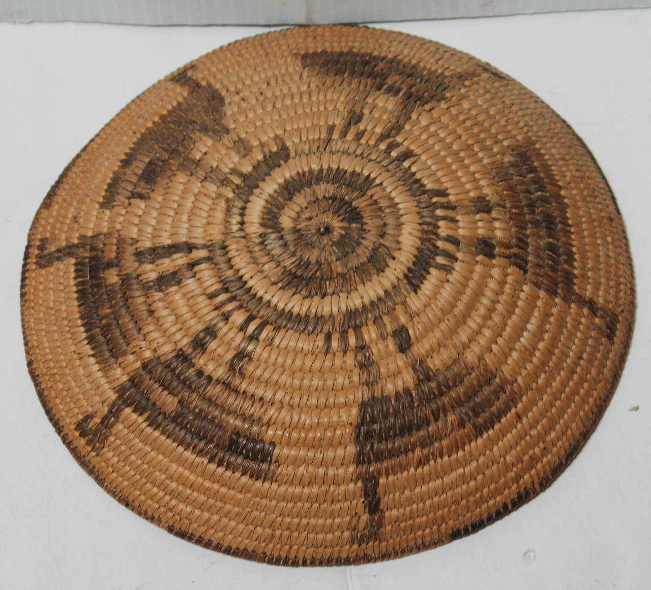 American Papago Indian Pictorial Basket or Tray