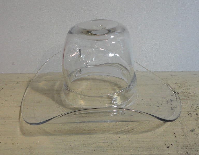 Mid-20th Century Folky Monumental Hand Blown Early 20thc  Glass Cowboy Hat