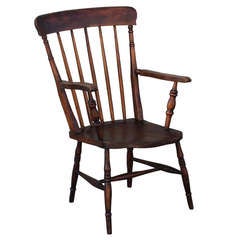 19thc English High Back Arm Chair 4
