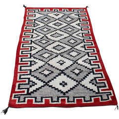 Rare Navajo Indian Weaving  Geometric Runner Rug