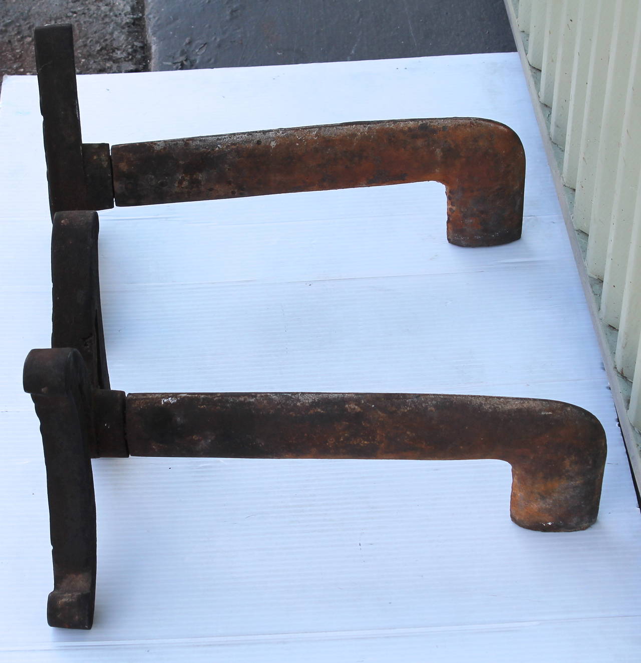 Forged 19th Century L M Letters or Andirons