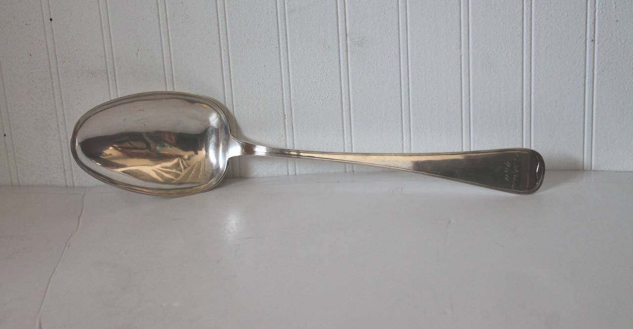 Monumental 19th Century Norwegian Sterling Silver Serving Spoon