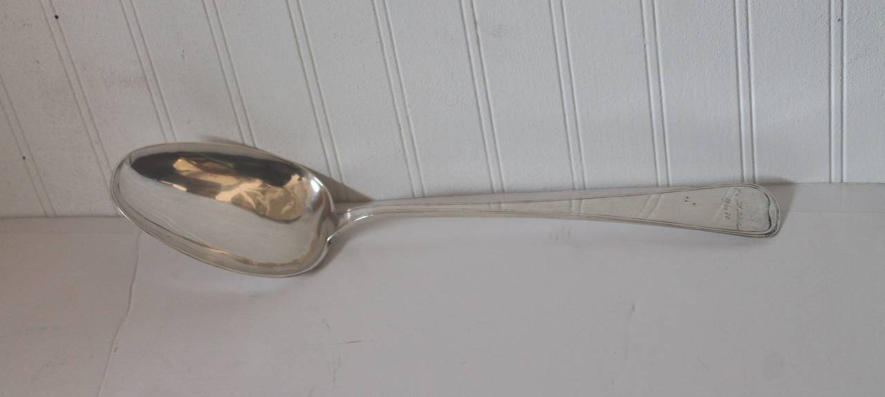 Hand-Crafted Monumental 19th Century Norwegian Sterling Silver Serving Spoon