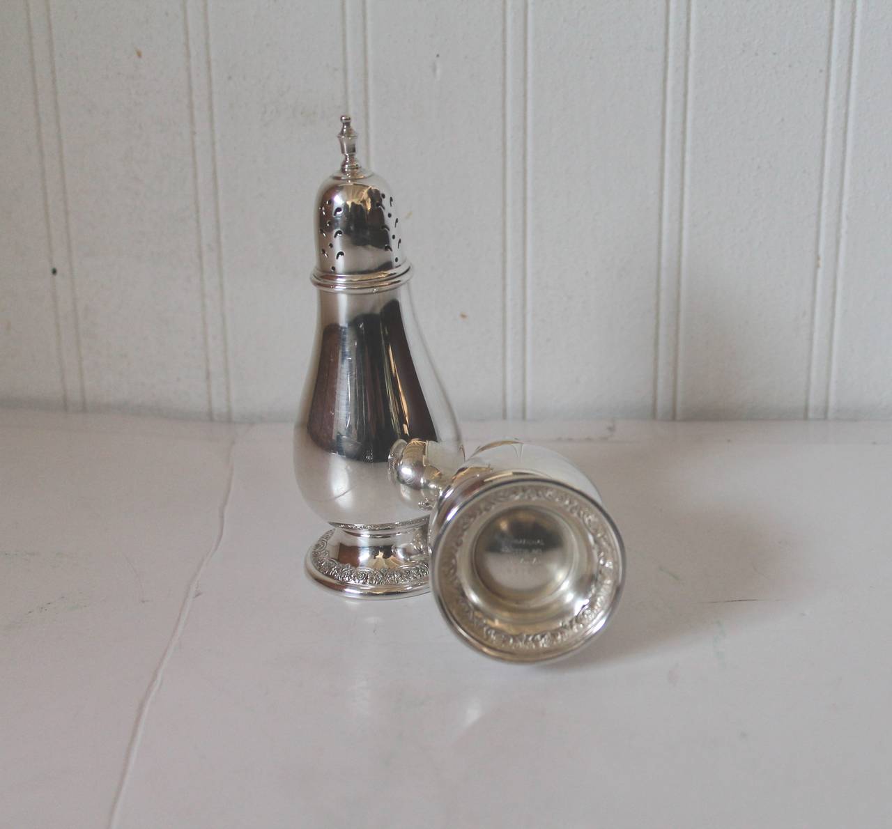 Mid-20th Century Three Pairs of Sterling Silver Salt and Pepper Shakers For Sale