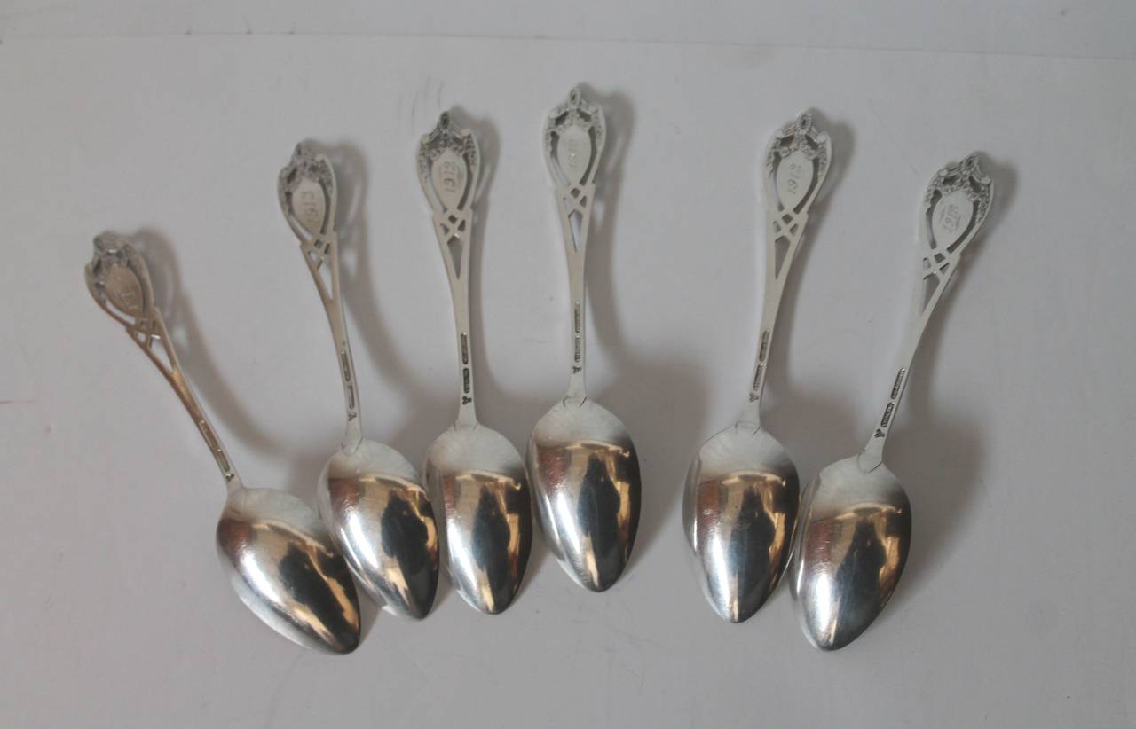 American Set of Six 19th Century Gorham Sterling Silver Tea Spoons For Sale