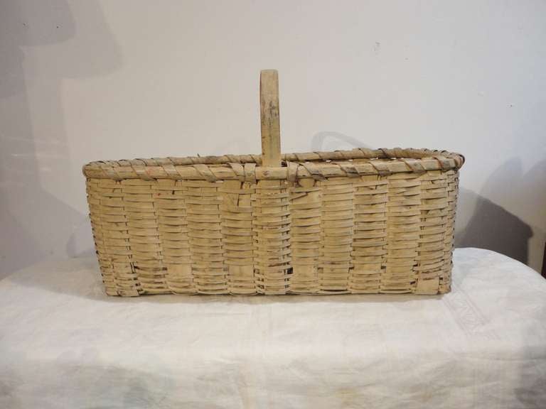 Other 19th Century Original Buttermilk Painted Basket