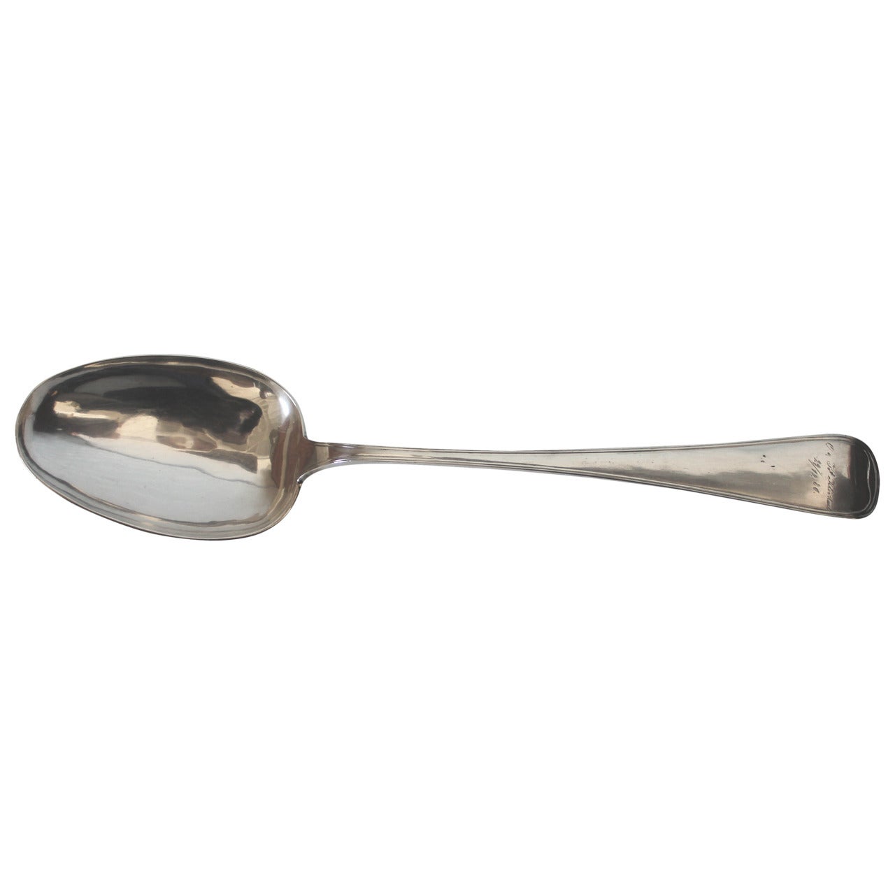 Monumental 19th Century Norwegian Sterling Silver Serving Spoon