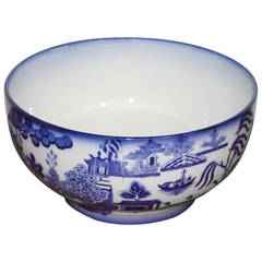 19th Century Ridgway Blue Willow Serving Bowl