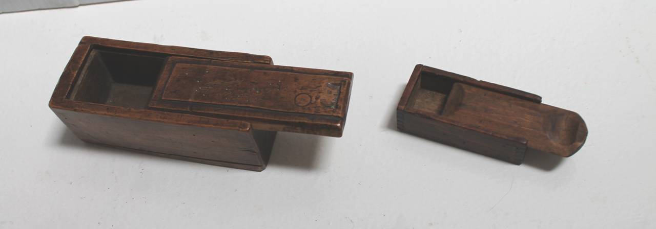 Country Two 19th Century Slide Top Boxes