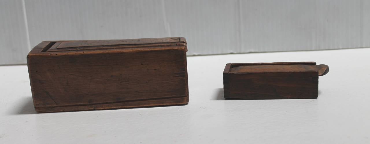 American Two 19th Century Slide Top Boxes