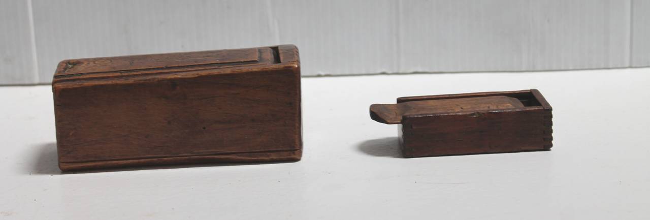 Wood Two 19th Century Slide Top Boxes