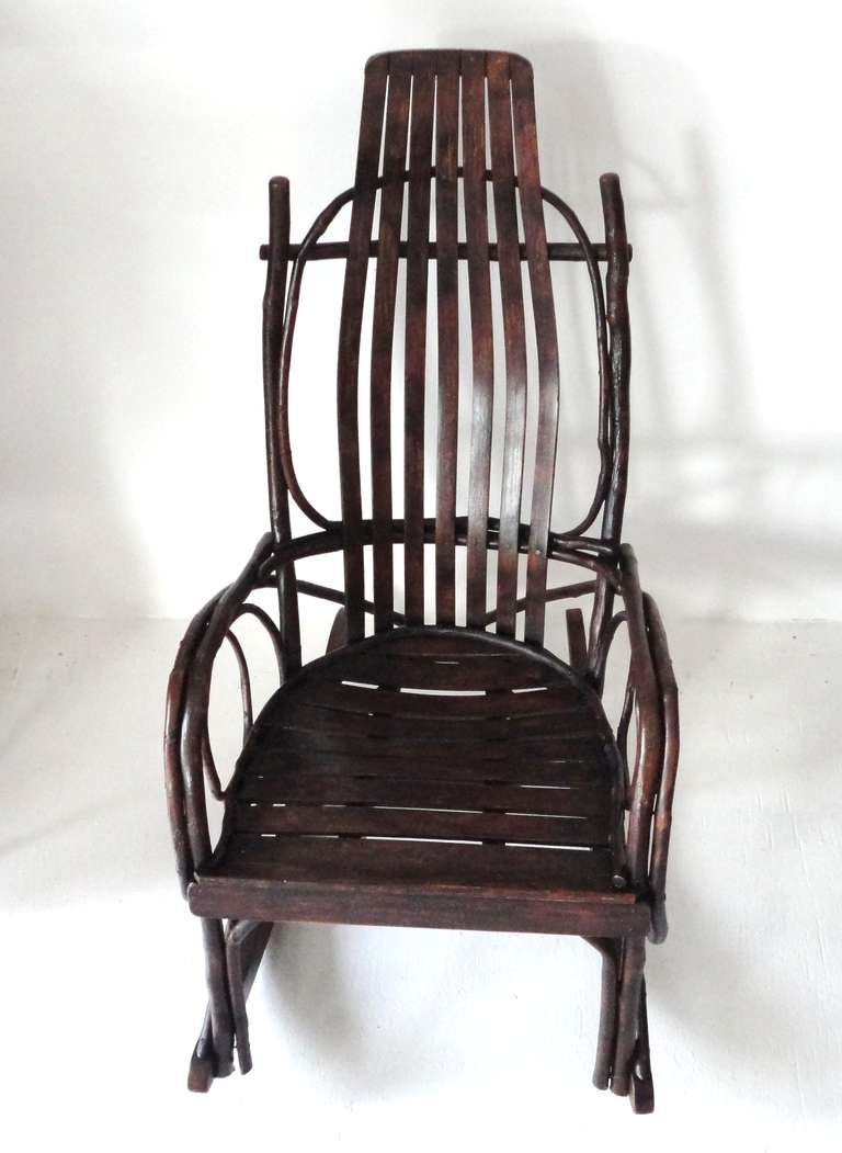 Fantastic Amish children's rocking chair from Pennsylvania .This rocker was found in Lancaster County ,Pennsylvania .The condition is very good and sturdy .This was very typical of the Amish they were known for their wonderful bentwood rocking