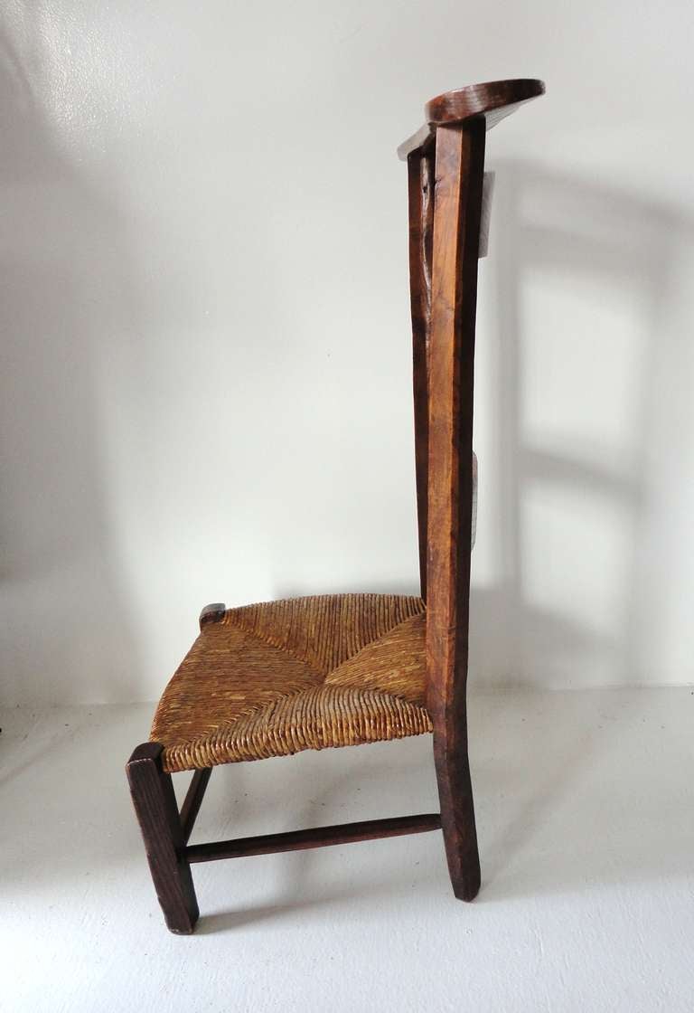 Early & Rare 19thc  Walnut Ladder Back  Prayer Chair From New England In Excellent Condition In Los Angeles, CA