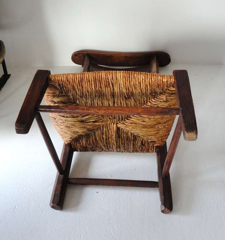 19th Century Early & Rare 19thc  Walnut Ladder Back  Prayer Chair From New England
