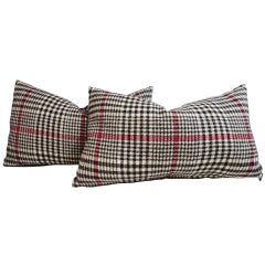 Vintage Pair of Pendleton Hounds Tooth Bolster Pillows