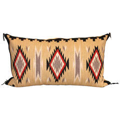 Geometric Eye Dazzler Navajo Indian Weaving Bolster Pillow 1