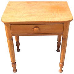 Antique 19th Century Early Maple End Table from Pennsylvania Farm House