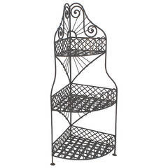 Early 20th Century Spanish Looking Iron Corner Three-Tier Shelf 4
