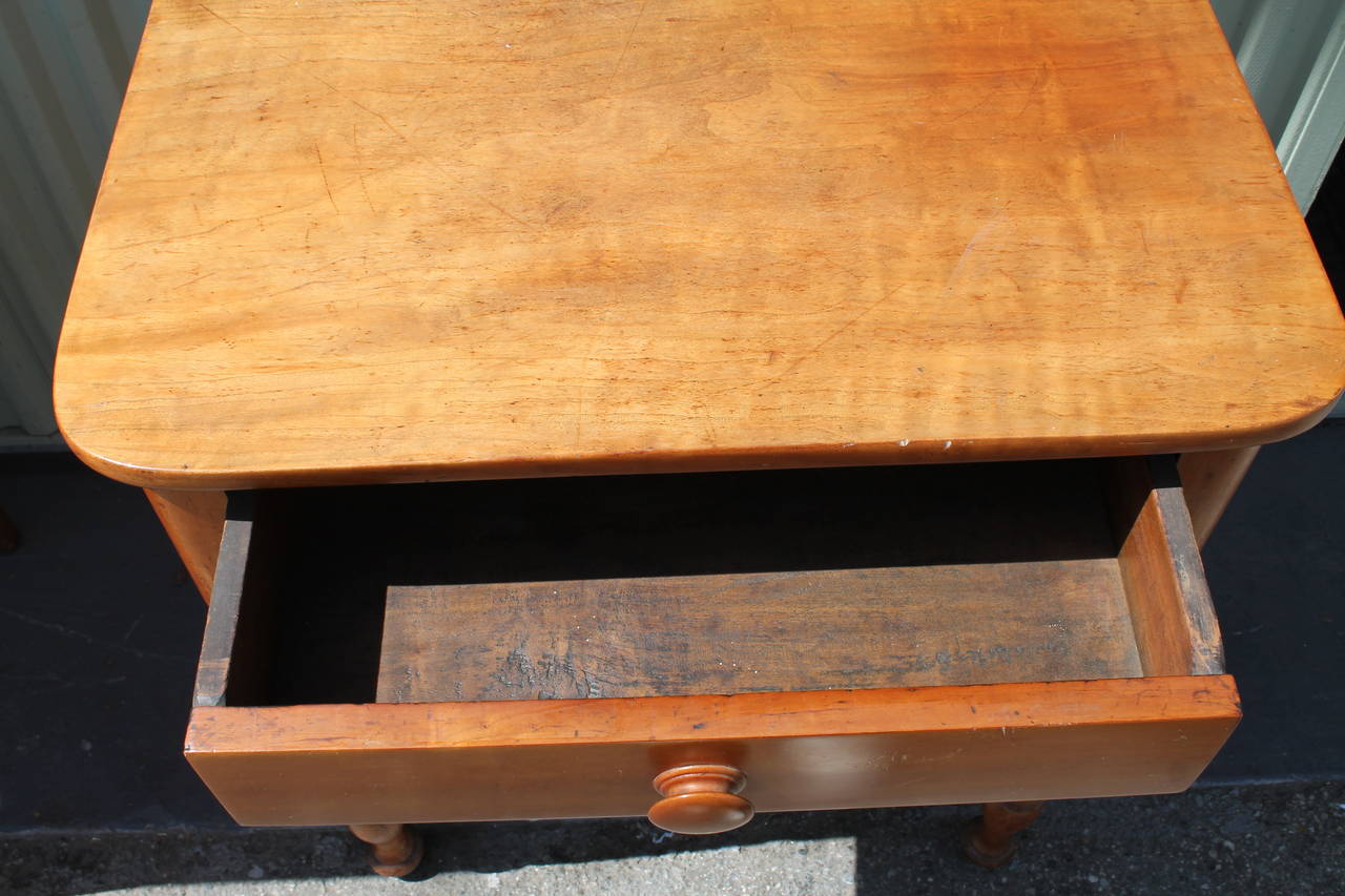 American Classical 19th Century Early Maple End Table from Pennsylvania Farm House