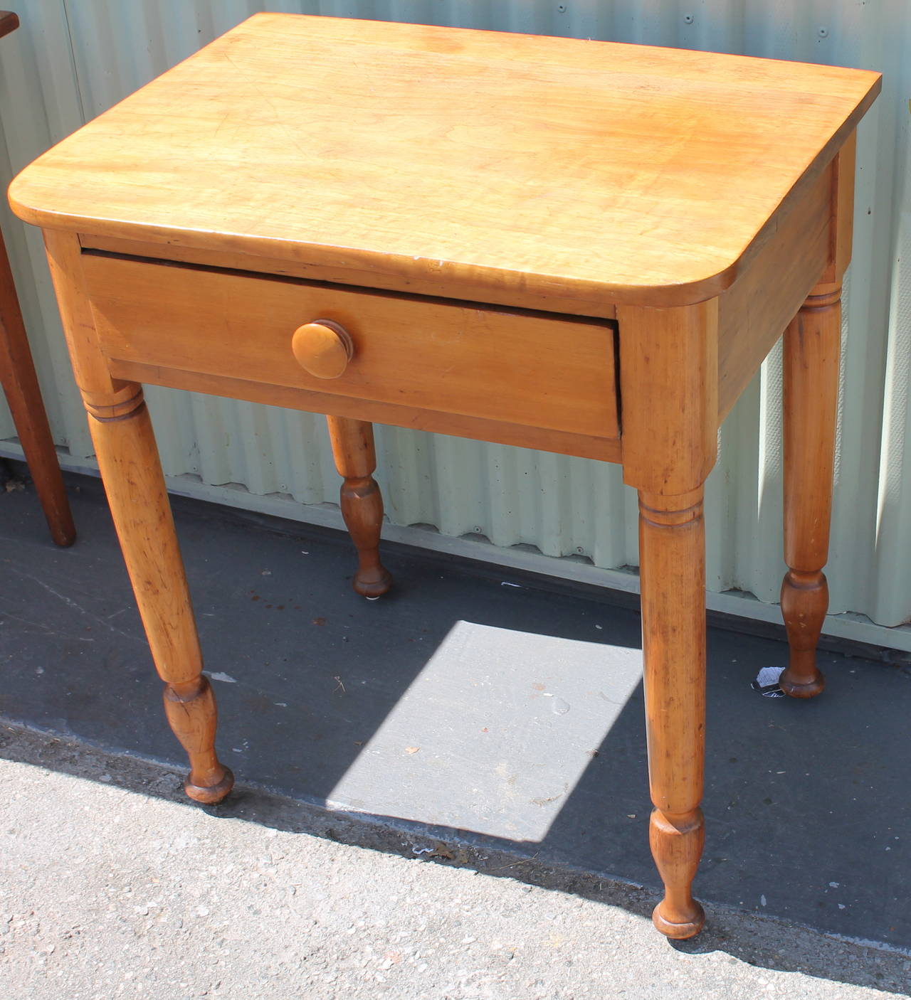 American 19th Century Early Maple End Table from Pennsylvania Farm House