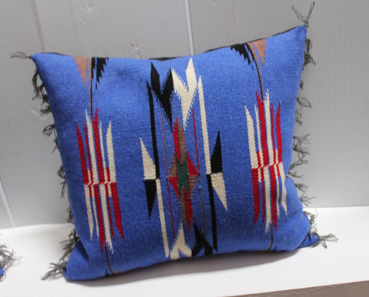Native American Pair of Mexican-American Chimayo Indian Weaving Pillows